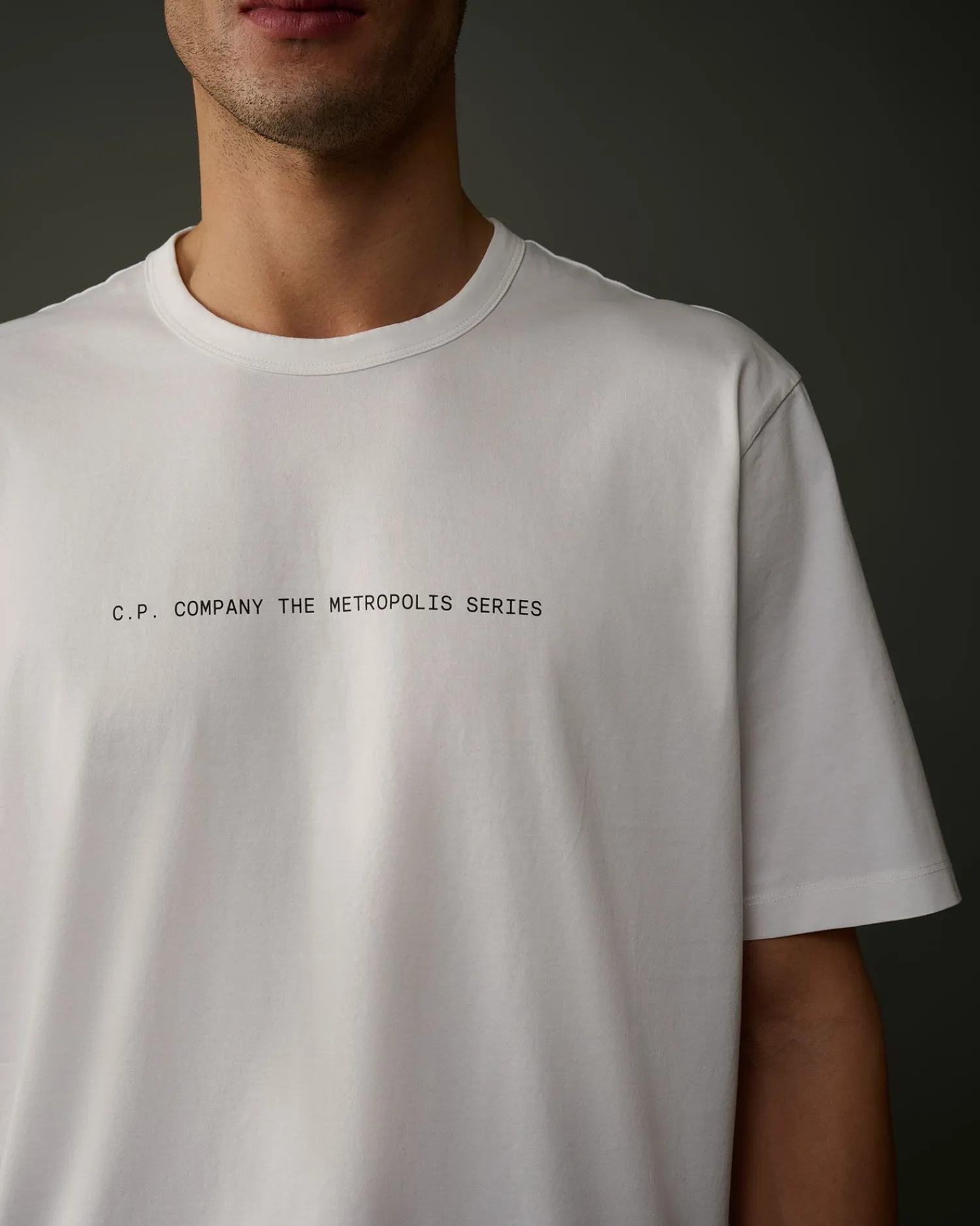 Clearance C.P. Company Metropolis Series Mercerized Jersey Grafisk T-Shirt Sort