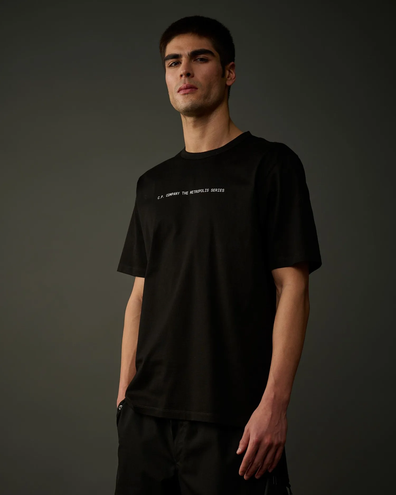 New C.P. Company Metropolis Series Mercerized Jersey Logo Grafisk T-Shirt Hvid