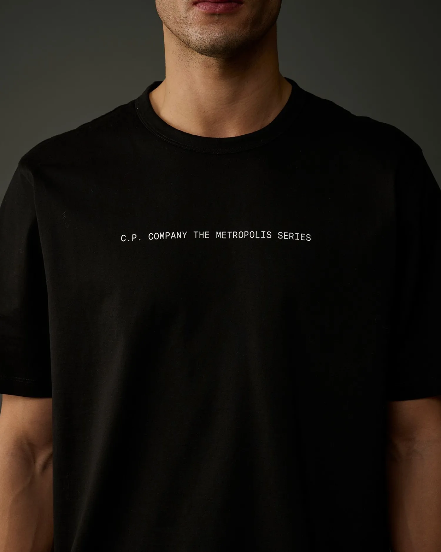 New C.P. Company Metropolis Series Mercerized Jersey Logo Grafisk T-Shirt Hvid