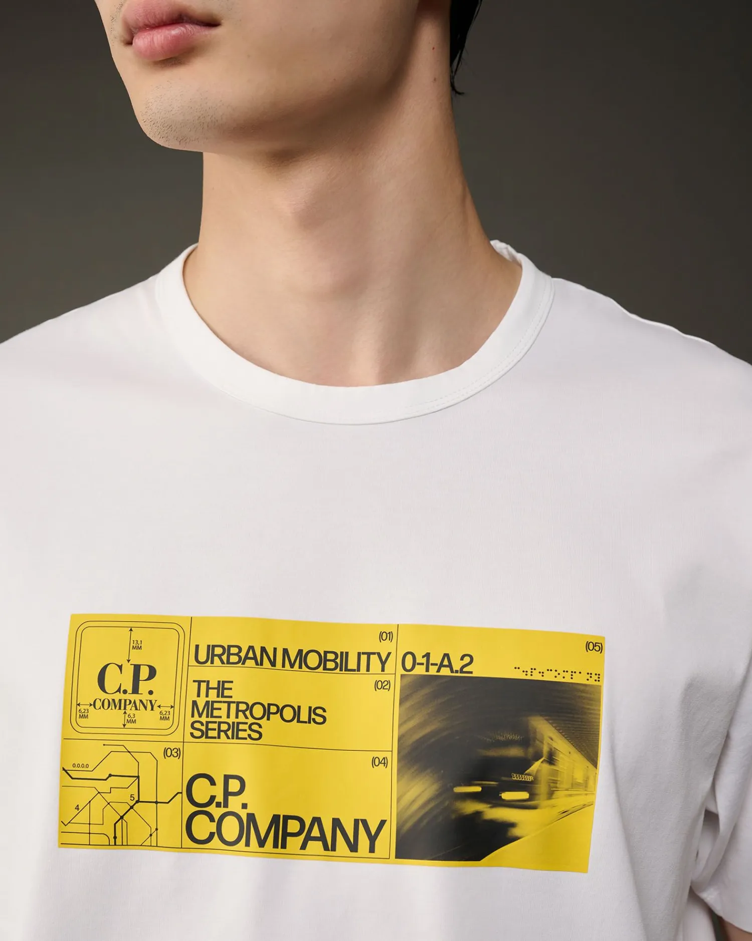 Hot C.P. Company Metropolis Series Mercerized Jersey Grafisk Badge T-Shirt Hvid