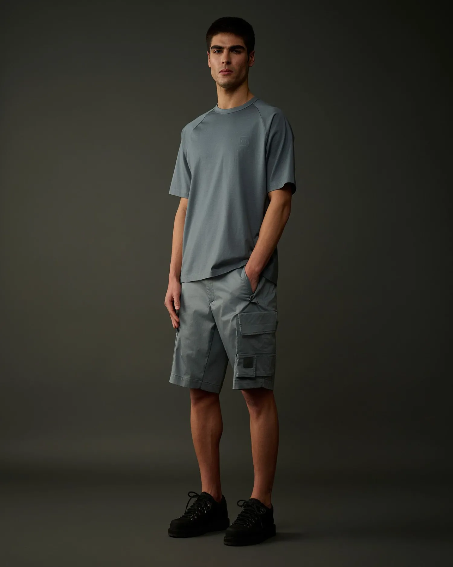 Cheap C.P. Company Metropolis Series Mercerized Jersey Pocket T-Shirt Sort