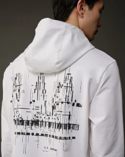 Clearance C.P. Company Metropolis Series Stretch Fleece Logo Haettetroje Hvid