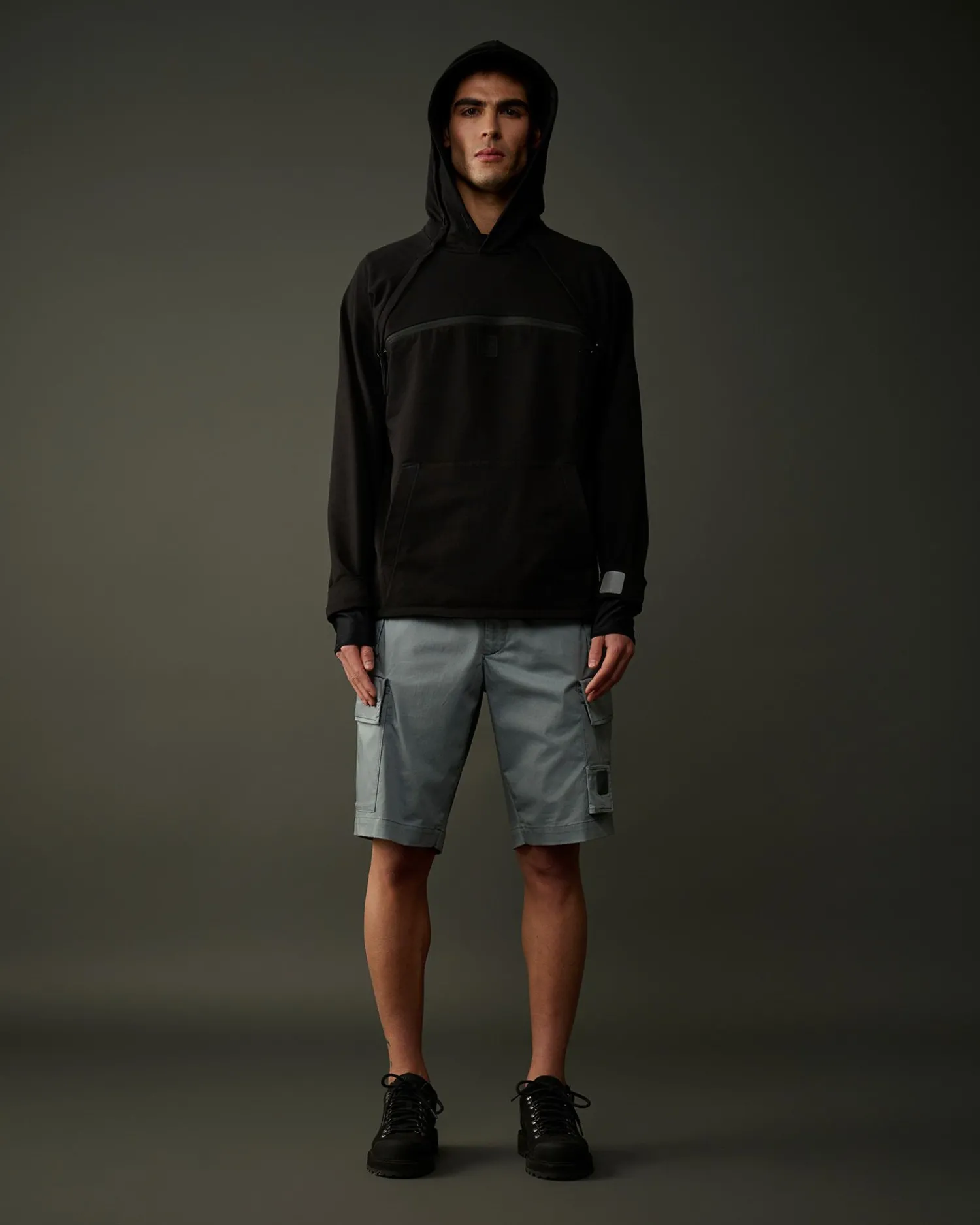 Hot C.P. Company Metropolis Series Stretch Fleece Logo Sweatshirt Turbulens-Gra