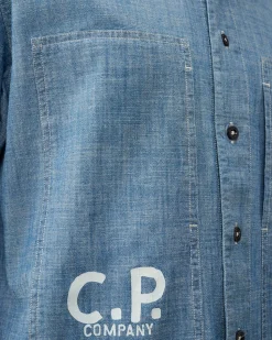 Flash Sale C.P. Company Osmannisk ArbejdsTøjsskjorte Blaek Bla