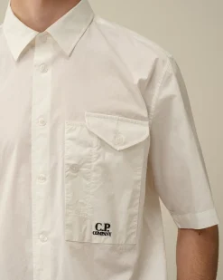 New C.P. Company Rip-Stop Lommeskjorte I Bomuld Green Bay