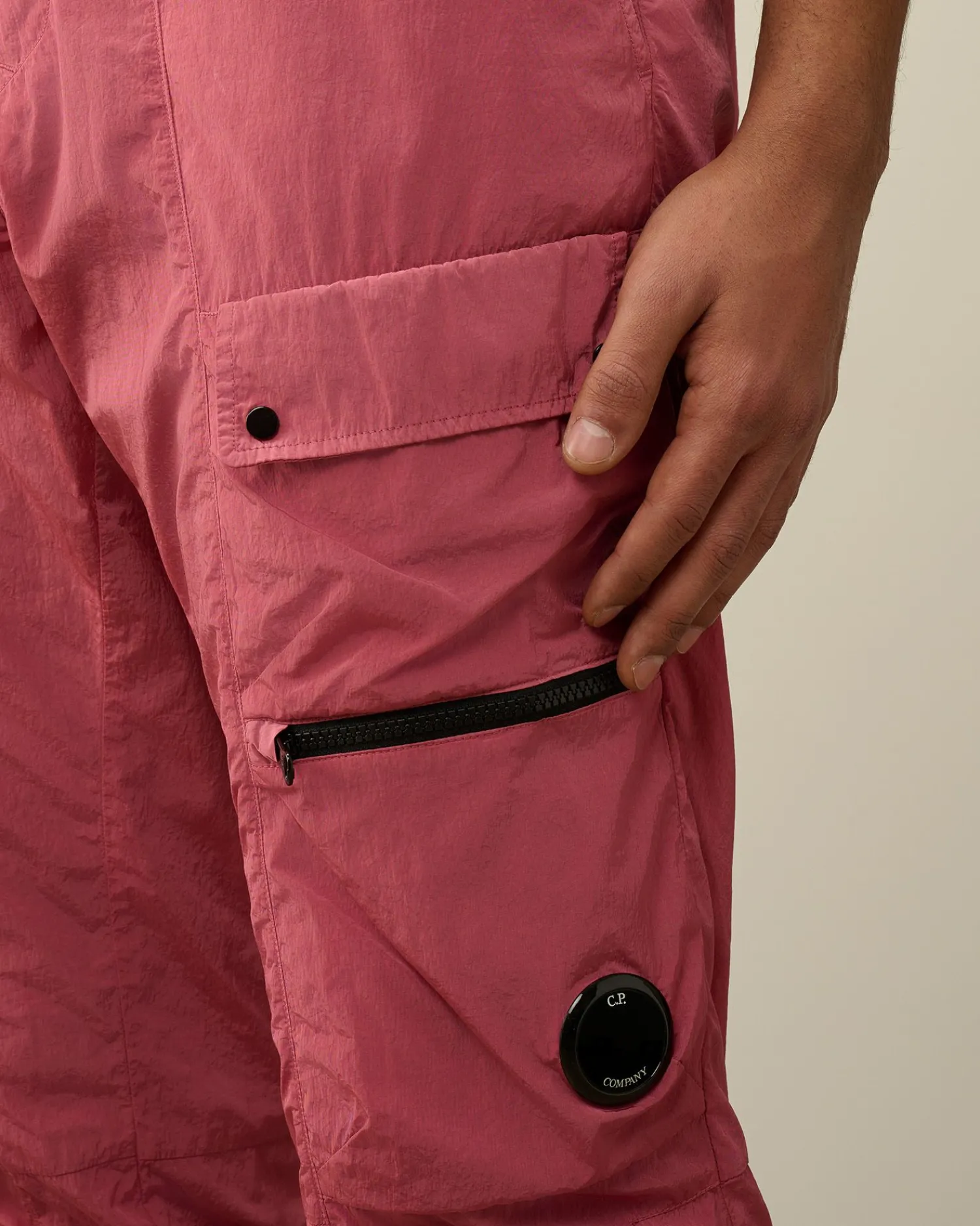 New C.P. Company Straek Satin Ergonomiske Cargobukser Ged-Gra