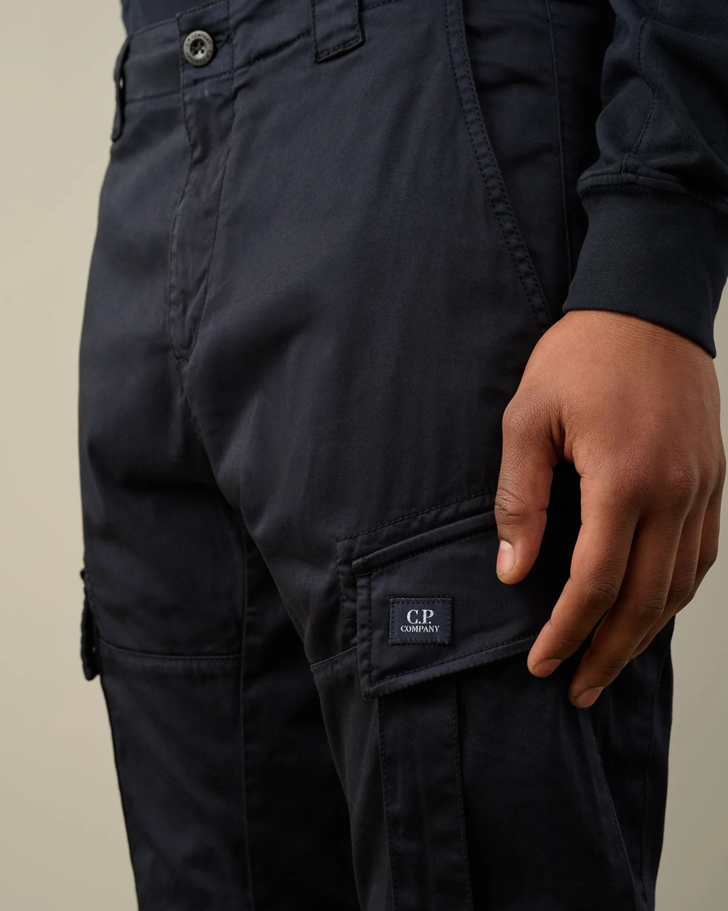 Discount C.P. Company Straek Satin Ergonomiske Cargobukser Ivy Gron