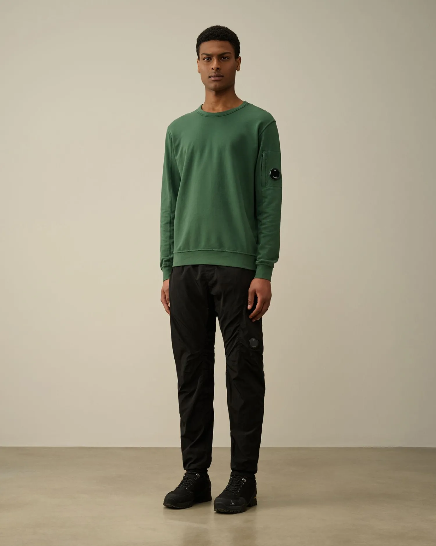 New C.P. Company Straek Satin Loose Cargo Bukser Pistacie Shell-Beige