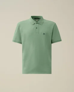 Discount C.P. Company Stretch Piquet Almindelig Langaermet Poloshirt Sort