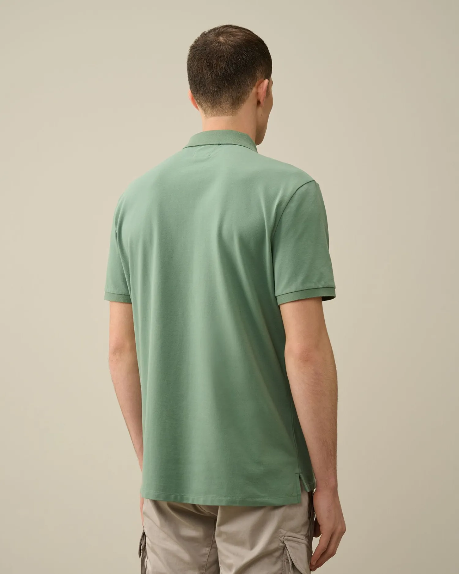 Discount C.P. Company Stretch Piquet Almindelig Langaermet Poloshirt Sort