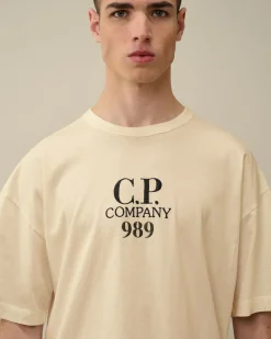 Cheap C.P. Company Stretch Piquet Poloshirt Med Almindelig Stribet Krave Sort