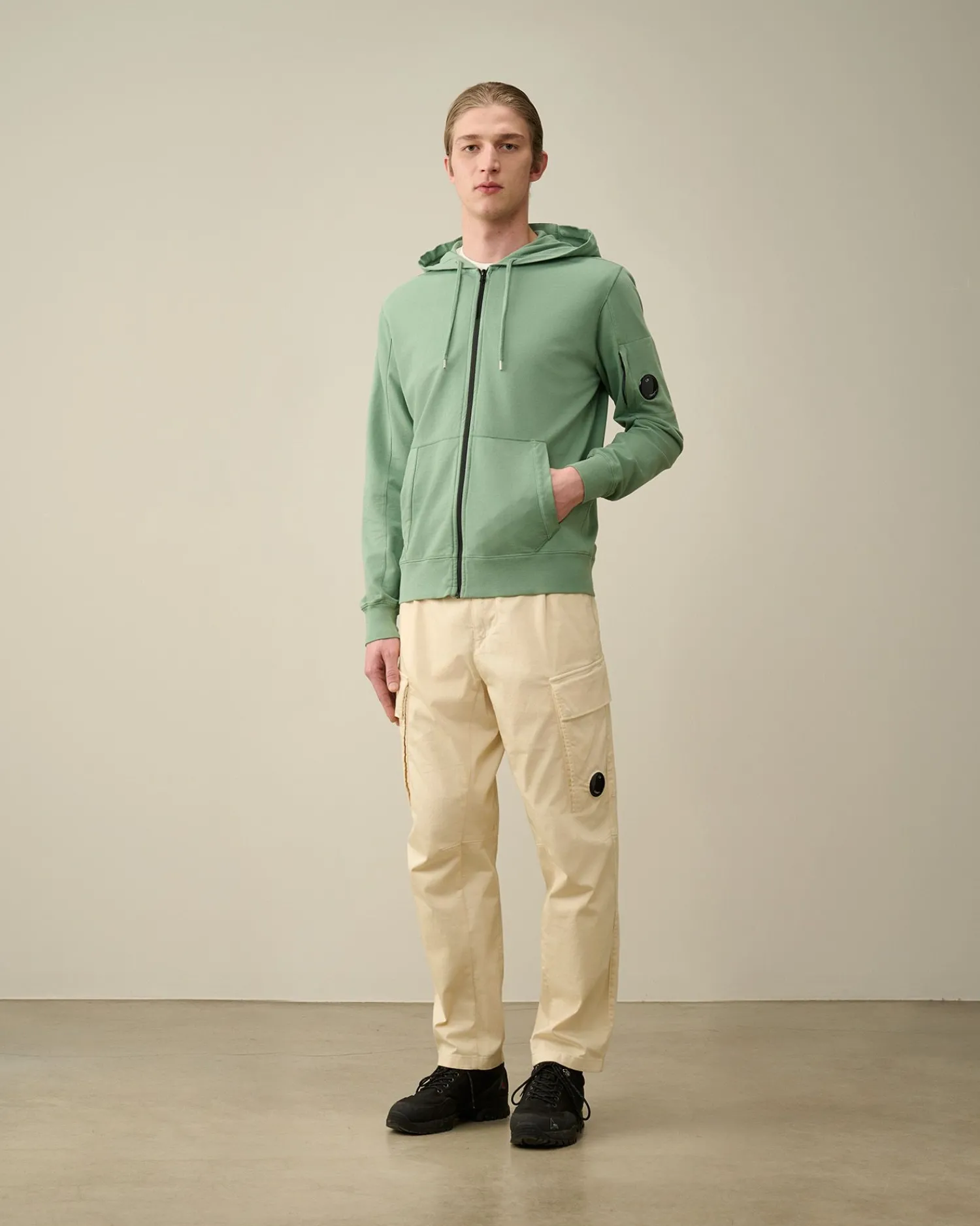 Flash Sale C.P. Company Sweatshirt I Bomuldsfleece Med Lynlas Sort