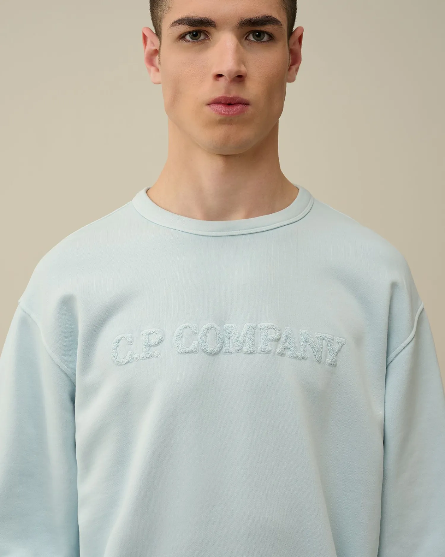 Online C.P. Company Sweatshirt Med Diagonal Fleece I Bomuld Blaek Bla