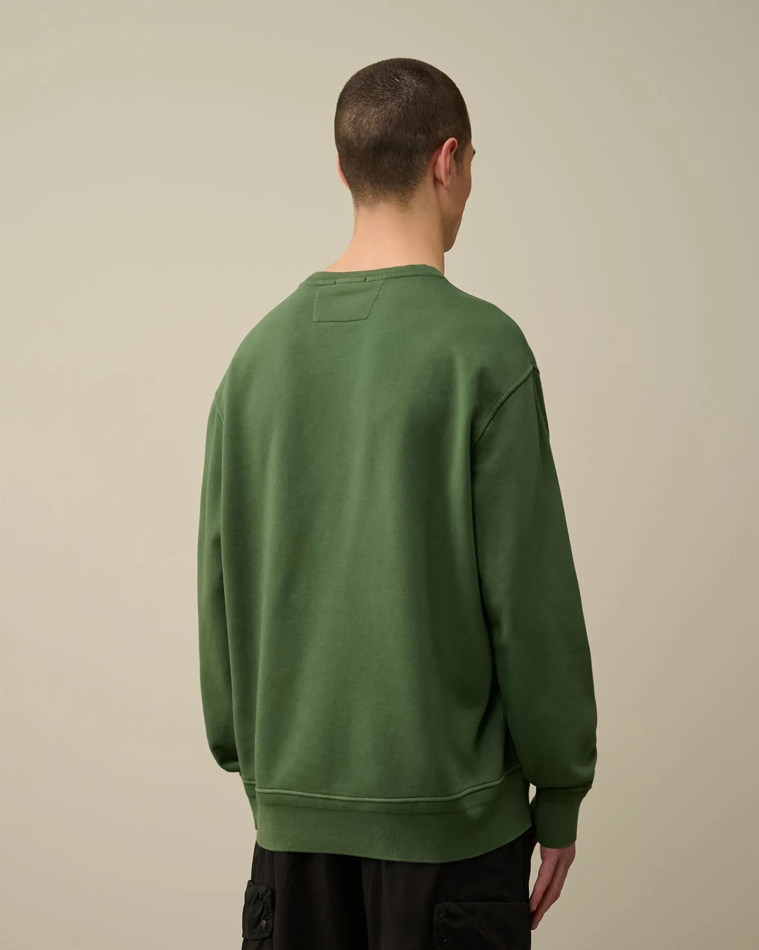 Sale C.P. Company Sweatshirt Med Diagonal Fleece I Bomuld Hvid Paere