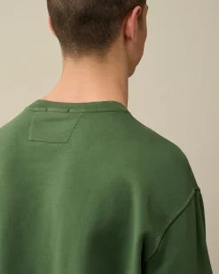 Sale C.P. Company Sweatshirt Med Diagonal Fleece I Bomuld Hvid Paere