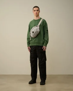Sale C.P. Company Sweatshirt Med Diagonal Fleece I Bomuld Hvid Paere