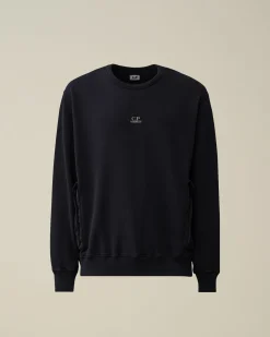 Sale C.P. Company Sweatshirt Med Diagonal Fleece I Bomuld Stjernelys Bla