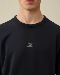 Sale C.P. Company Sweatshirt Med Diagonal Fleece I Bomuld Stjernelys Bla