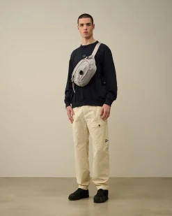 Sale C.P. Company Sweatshirt Med Diagonal Fleece I Bomuld Stjernelys Bla