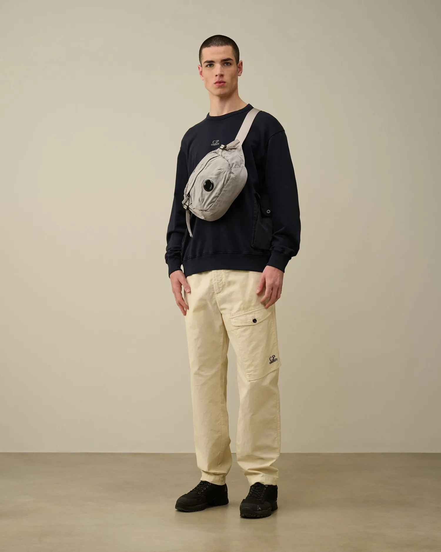 Sale C.P. Company Sweatshirt Med Diagonal Fleece I Bomuld Stjernelys Bla