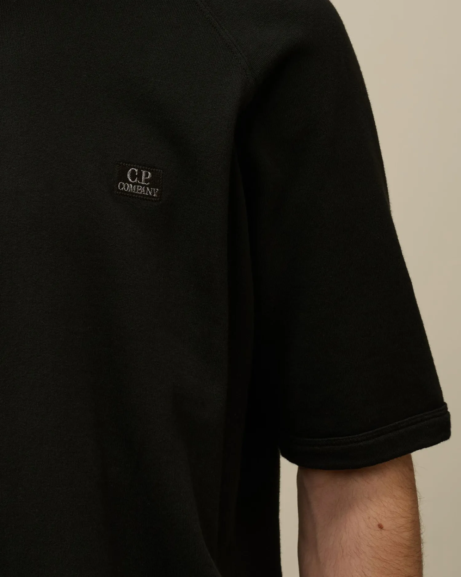 Outlet C.P. Company Sweatshirt Med Diagonal Fleece I Bomuld Stjernelys Bla
