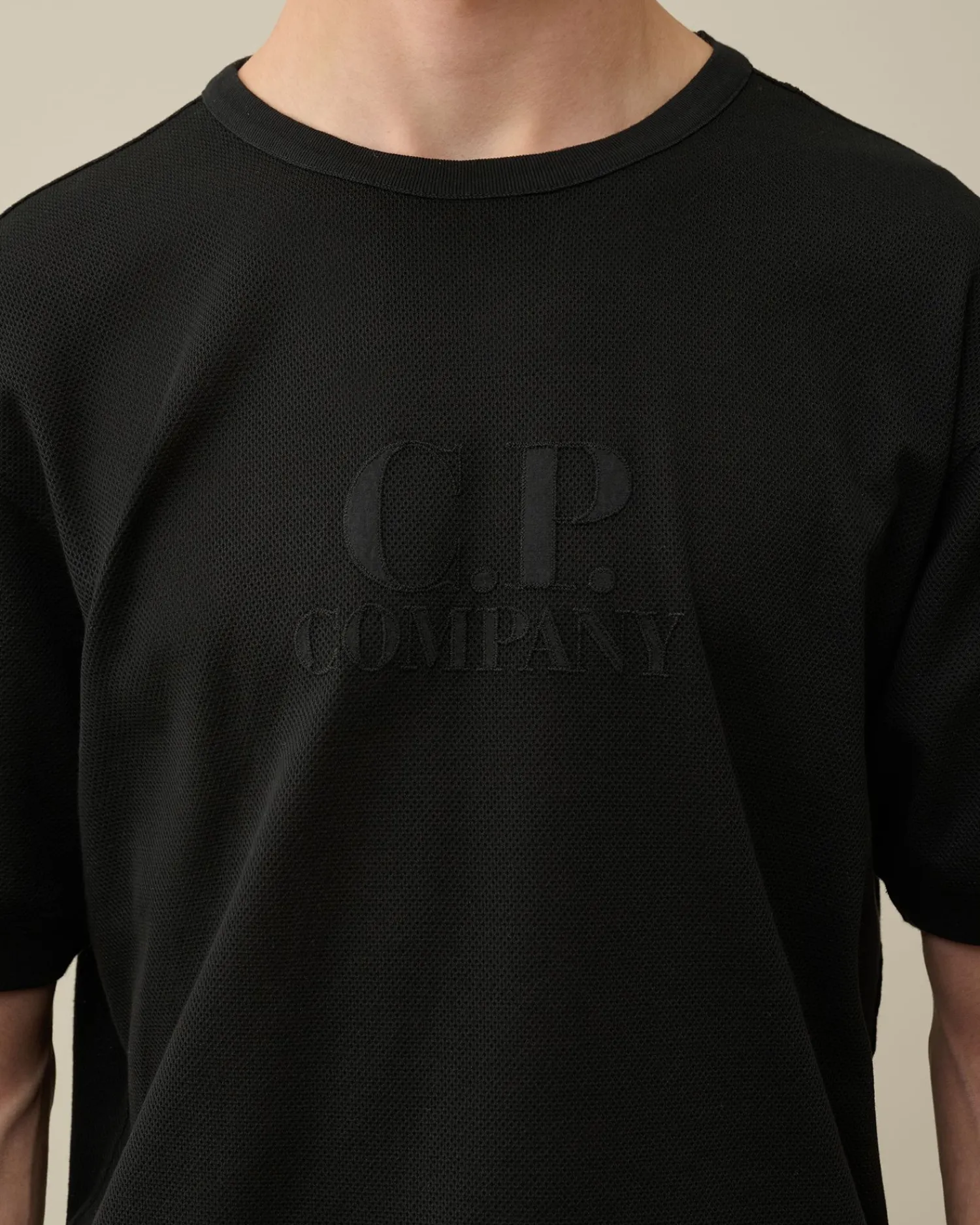 Best C.P. Company Tacting Piquet Svampet T-Shirt Blaek Bla