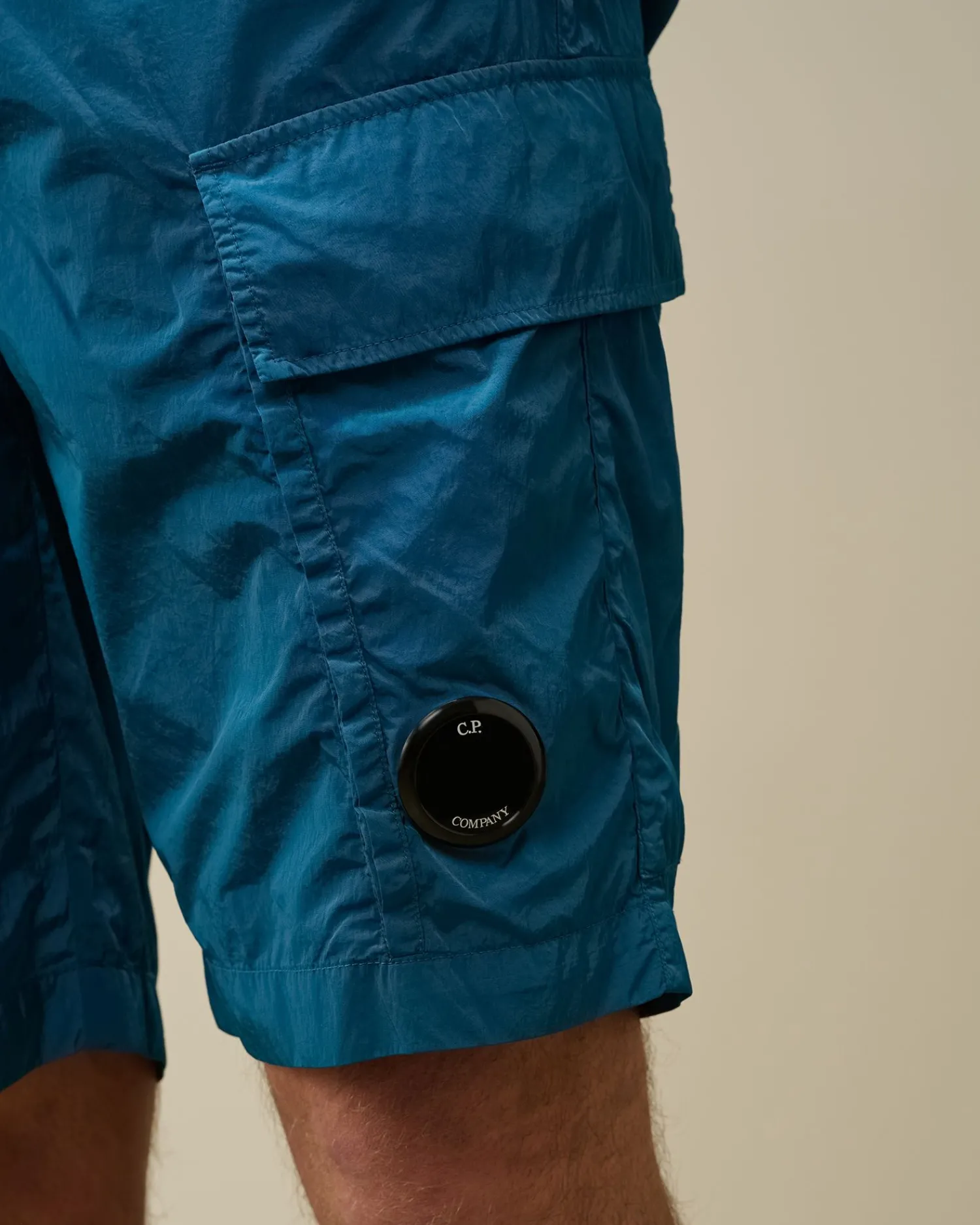 Outlet C.P. Company Twill Stretch Cargo Shorts Total Eclipse-Blue