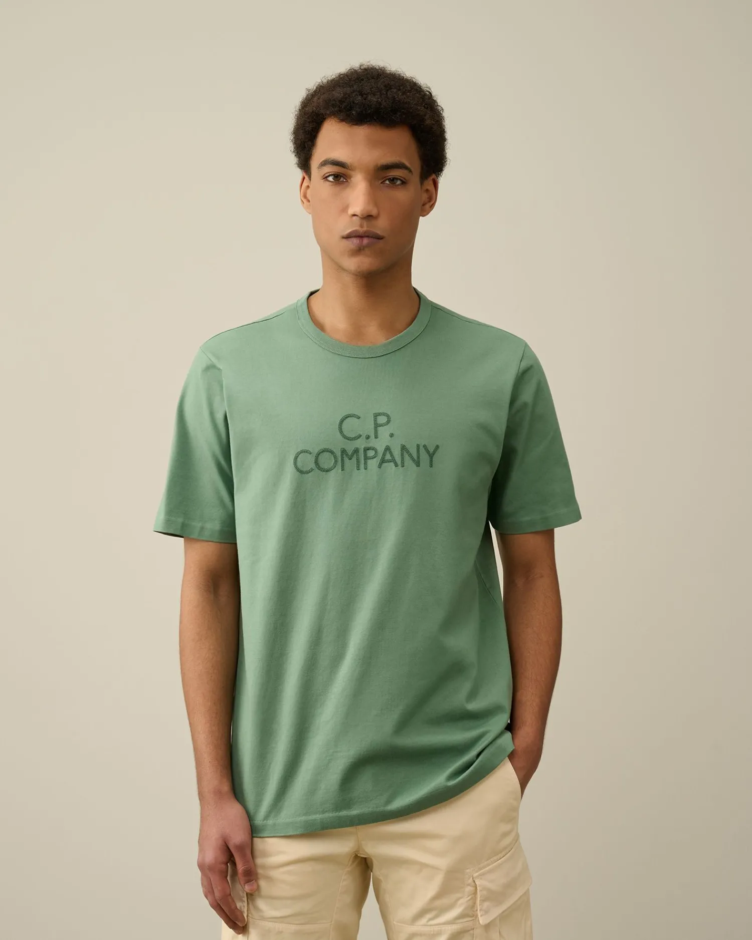 Best C.P. Company Twill Stretch Regular Utility Cargo Pants Gaze Hvid