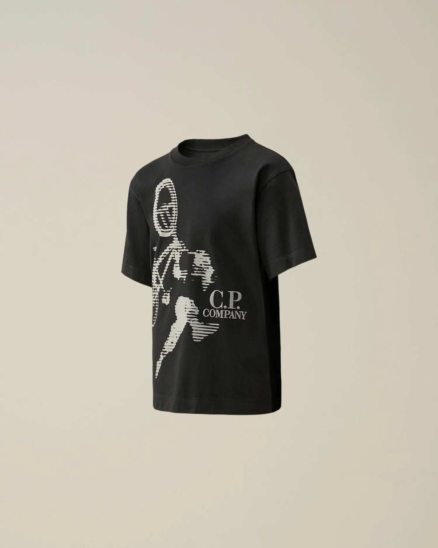 Discount C.P. Company U16 Bomuldsjersey 30/1 Grafisk T-Shirt Gaze Hvid