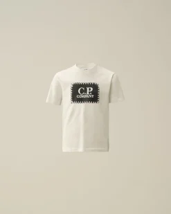 Best C.P. Company U16 Bomuldsjersey 30/1 Grafisk T-Shirt Blaek Bla