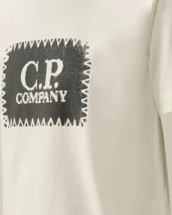 Best C.P. Company U16 Bomuldsjersey 30/1 Grafisk T-Shirt Blaek Bla