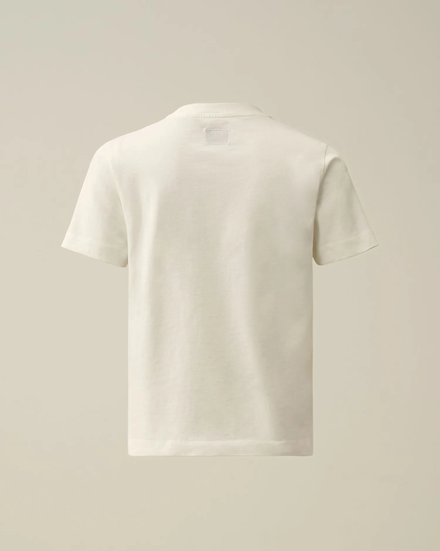Store C.P. Company U16 Bomuldsjersey 30/1 Logo-T-Shirt Med Labelstil Gaze Hvid