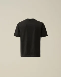 Shop C.P. Company U16 Bomuldsjersey 30/1 Logo-T-Shirt Med Labelstil Gra Melange