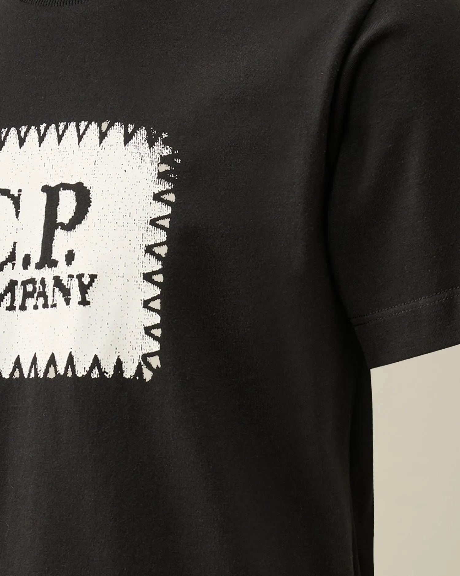 Shop C.P. Company U16 Bomuldsjersey 30/1 Logo-T-Shirt Med Labelstil Gra Melange