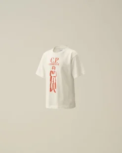 Flash Sale C.P. Company U16 Bomuldsjersey 30/1 Logo-T-Shirt Med Labelstil Green Bay