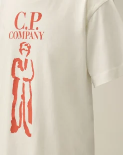 Flash Sale C.P. Company U16 Bomuldsjersey 30/1 Logo-T-Shirt Med Labelstil Green Bay