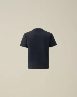 Fashion C.P. Company U16 Bomuldsjersey 30/1 Logo-T-Shirt Med Labelstil Gra Melange