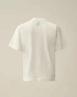 Outlet C.P. Company U16 Bomuldstroje 30/1 British Sailor T-Shirt Gaze Hvid