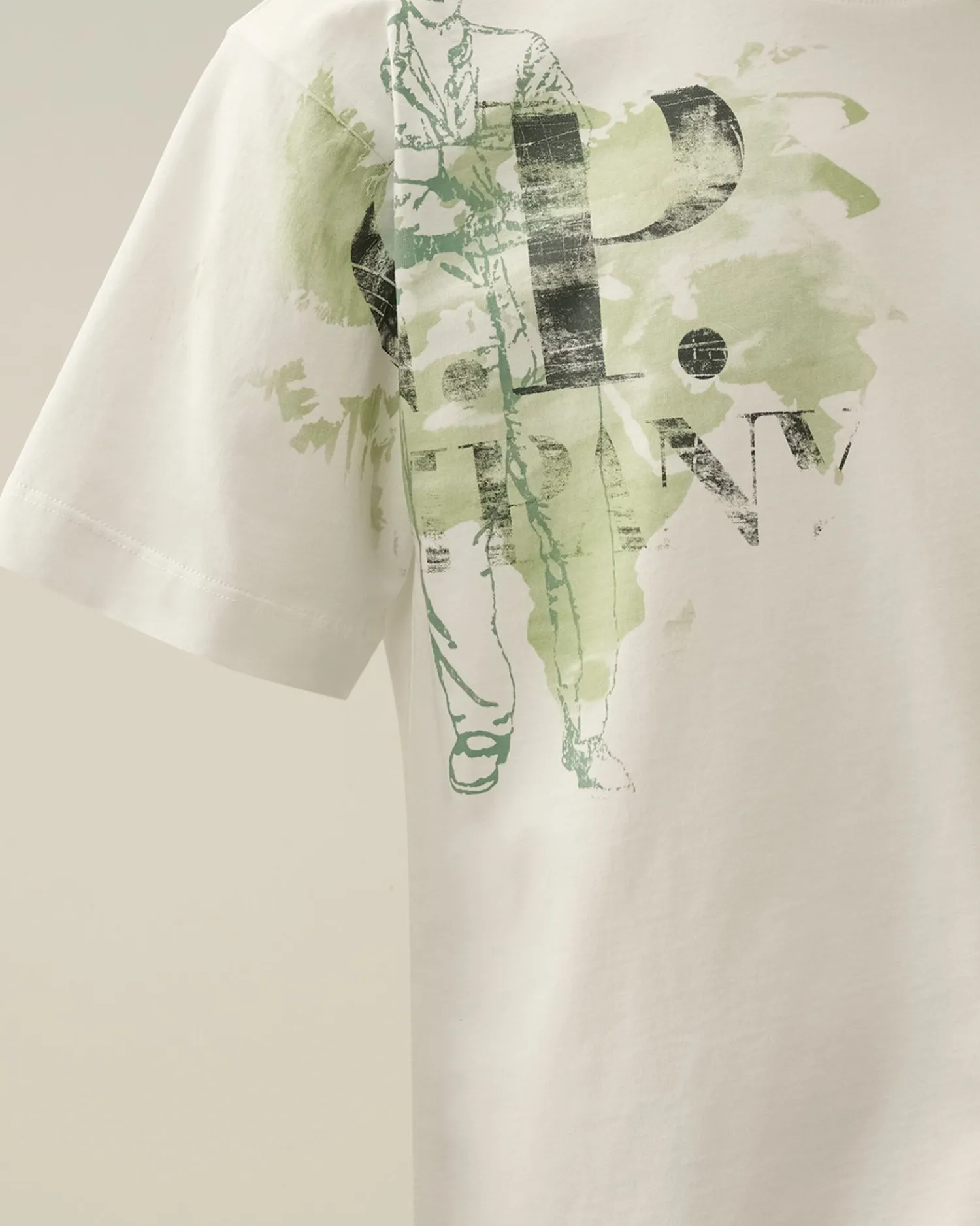 Outlet C.P. Company U16 Bomuldstroje 30/1 British Sailor T-Shirt Gaze Hvid