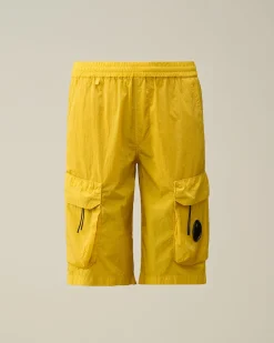Store C.P. Company U16 Diagonal Fleece Cargo Shorts Gaze Hvid