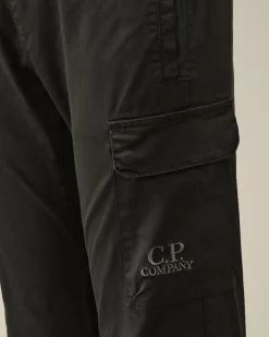 Best Sale C.P. Company U16 Diagonal Fleece Cargo Shorts Guld Flamme-Orange