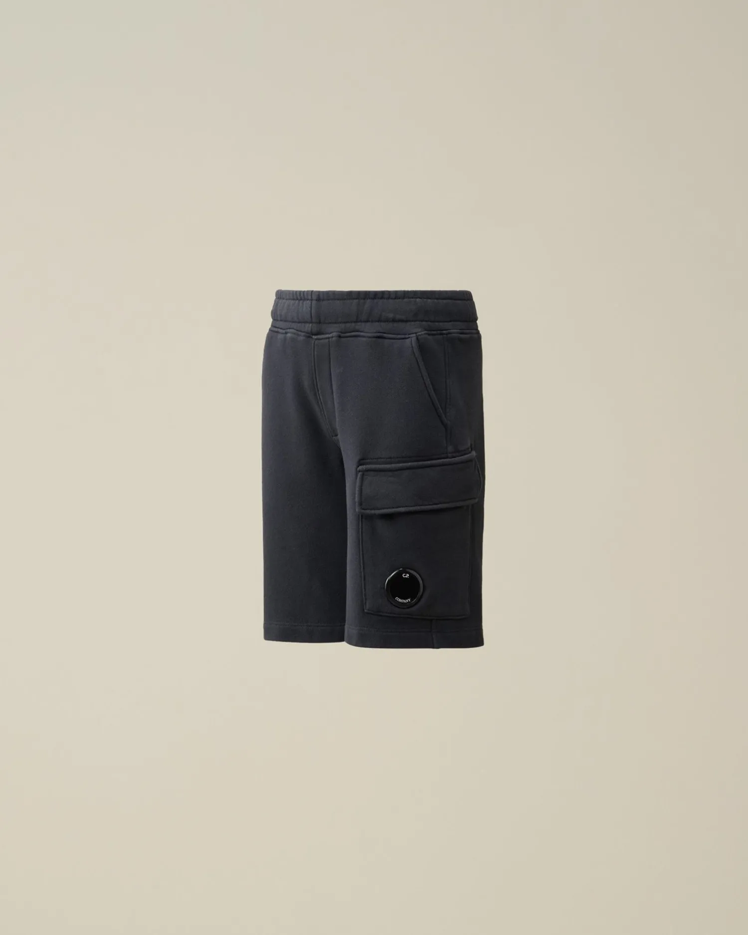Fashion C.P. Company U16 Diagonal Fleece Cargo Shorts Total Eclipse-Blue