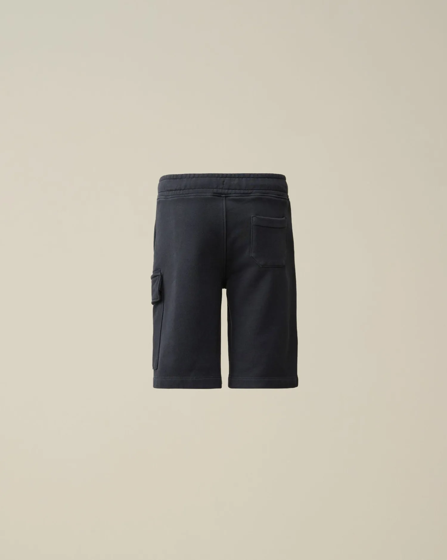 Fashion C.P. Company U16 Diagonal Fleece Cargo Shorts Total Eclipse-Blue