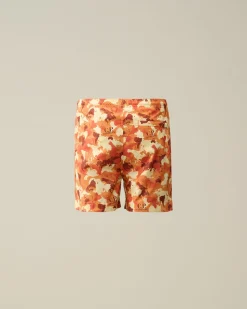 New C.P. Company U16 Diagonal Fleece Cargo Shorts Total Eclipse-Blue