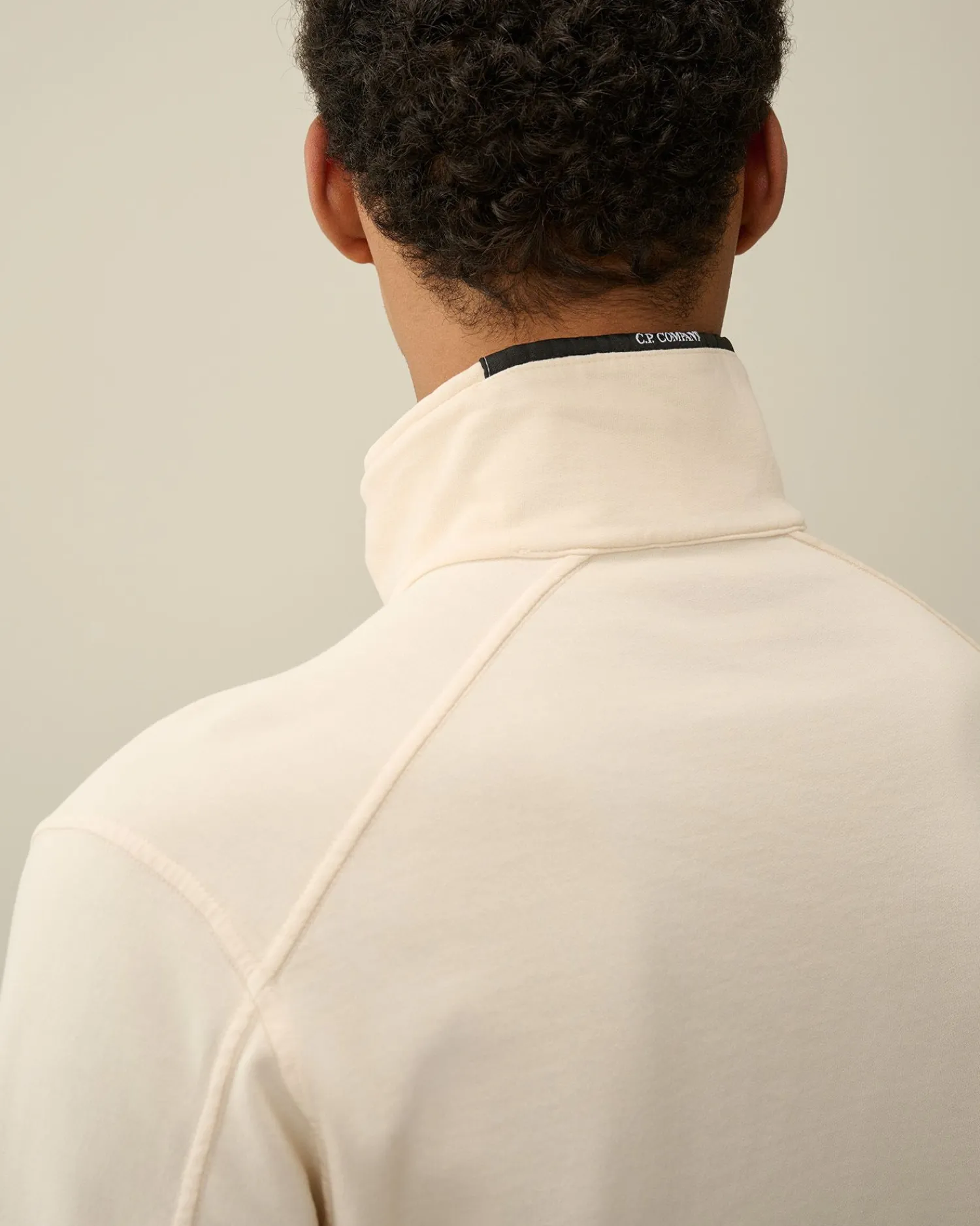 Store C.P. Company U16 Let Fleece Blandet Grafisk Haettetroje Gra Melange