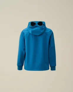 Fashion C.P. Company U16 Light Fleece Sweatpocket Med Blandet Lomme Total Eclipse-Blue