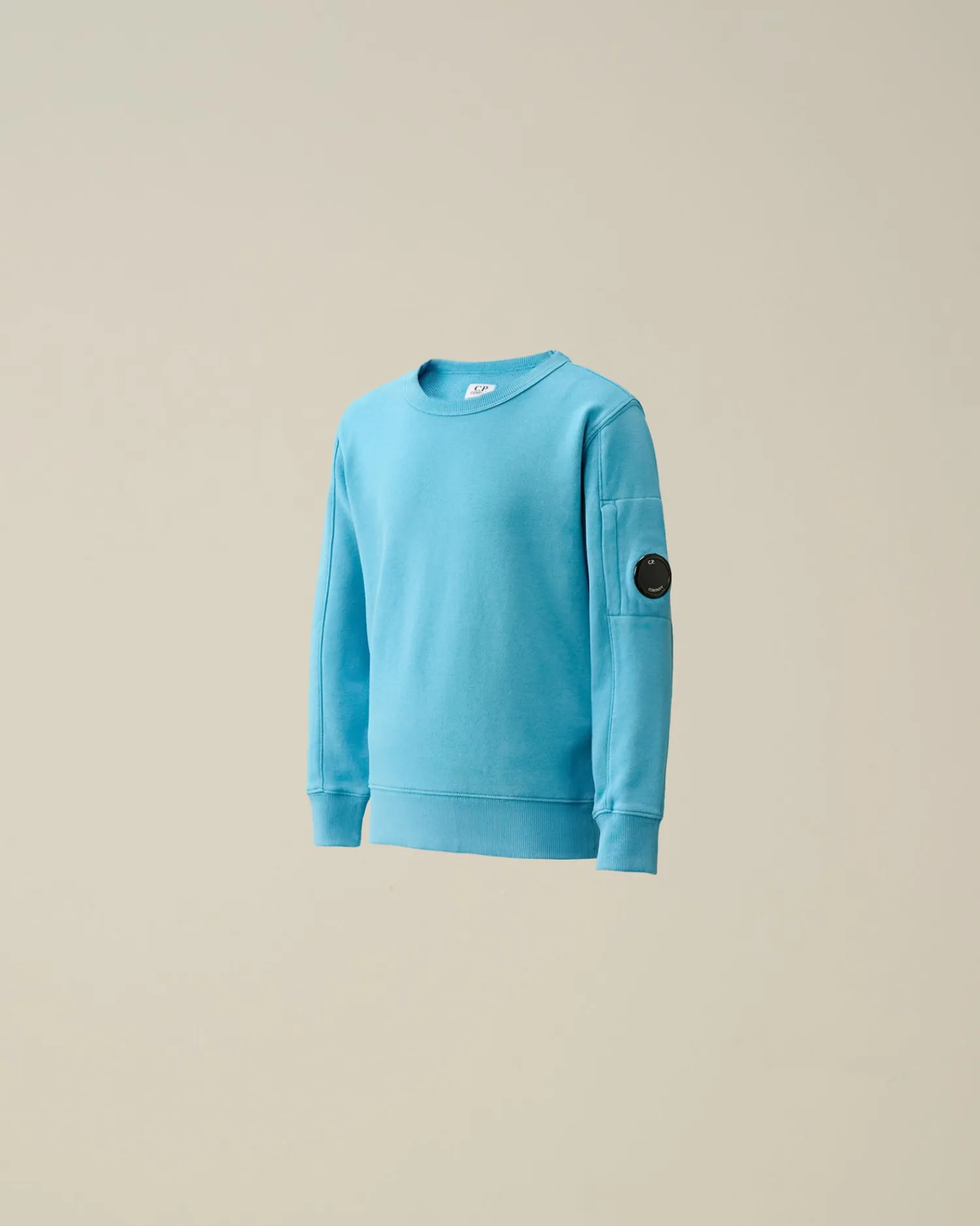 Store C.P. Company U16 Stretch Piquet Logo Stribet Poloshirt Med Krave Total Eclipse-Blue